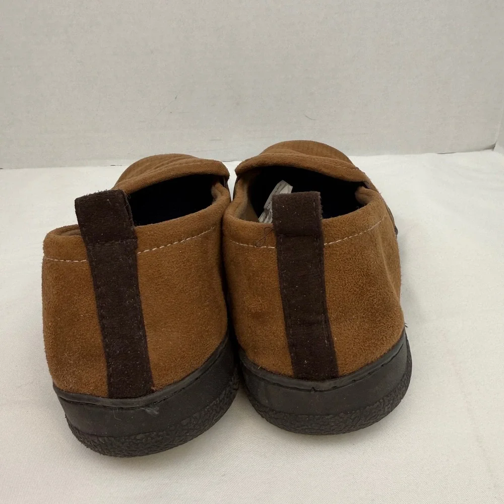 Dearfoams Mens Perforated Microsuede Slip On Loafers Brown Size Medium 9-10
